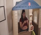 Kinky threeway in a plastic playhouse