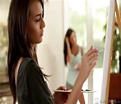 Beautiful lesbo having sex with two hot girls