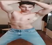 Sexy cam boy stripping off