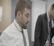 Coworker tricked into cheating with his busty wife