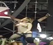 Super Latina slut with big tits dancing