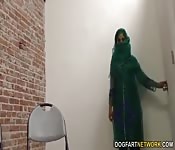 Wild Pakistani bitch enjoying a glory hole face fuck