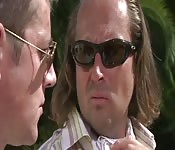 Feet licking with horny brunette