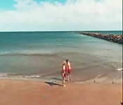 Horny blonde with a big ass