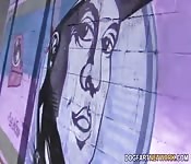 Blonde teen black gangbang